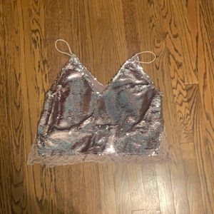 Free People Sequin Tank Going Out Top